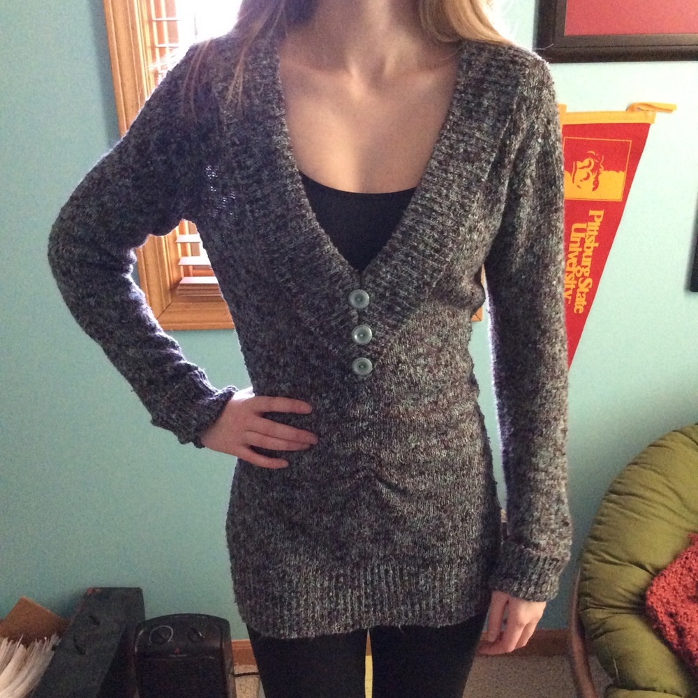 Deep V sweater top